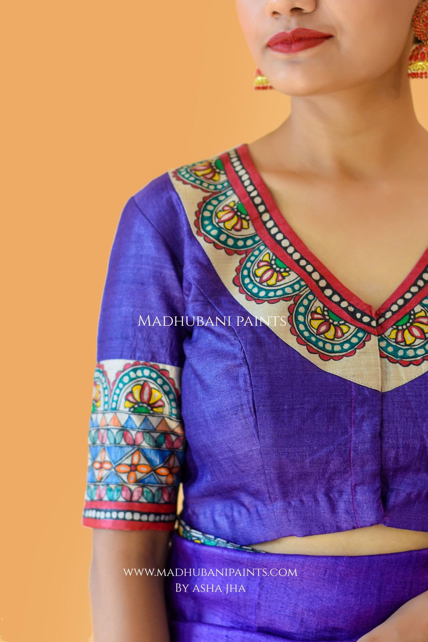 'MANOHARA' Tussar Silk Hand-Painted Madhubani Blouse