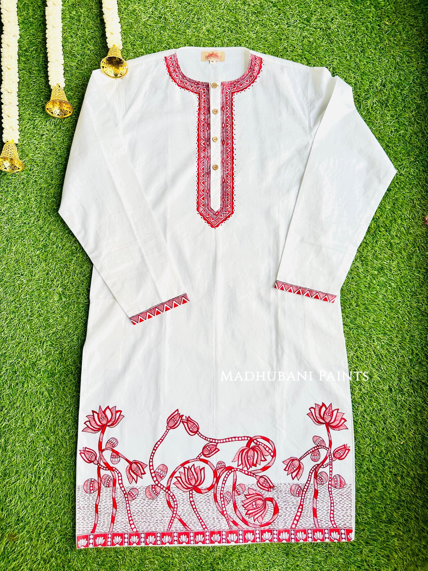 KAMALATMIKA Hand-painted Handloom Men's Cotton Kurta