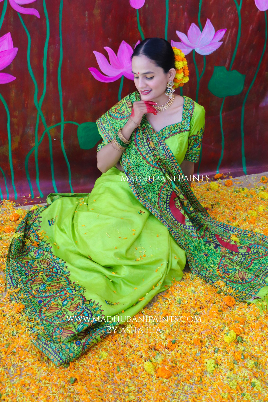 'SANSKRITI' Handpainted Madhubani Tussar Silk Blouse