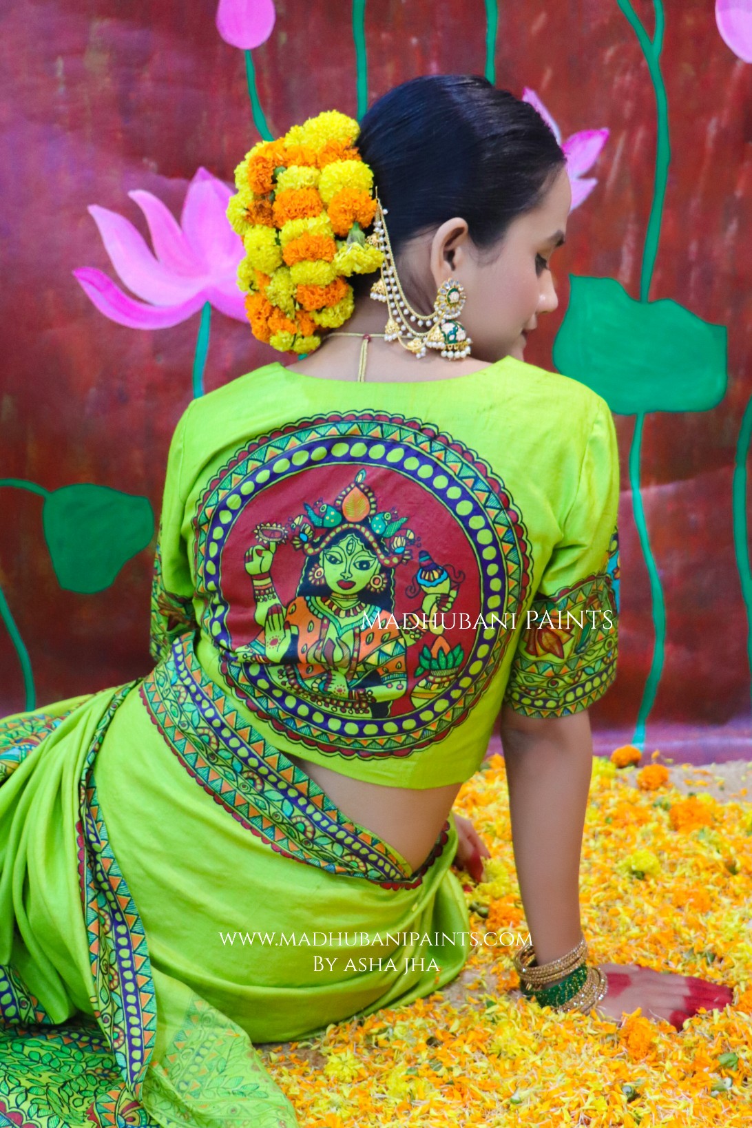 'SANSKRITI' Handpainted Madhubani Tussar Silk Blouse