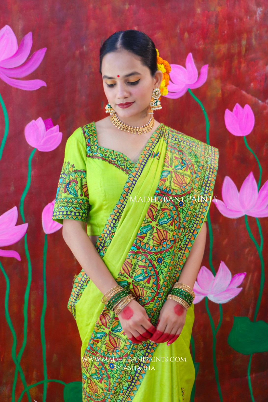 'SANSKRITI' Handpainted Madhubani Tussar Silk Saree