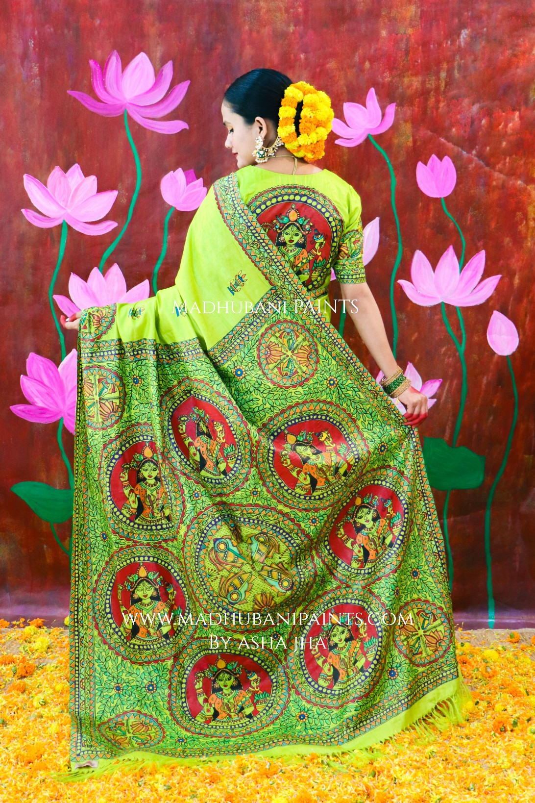 'SANSKRITI' Handpainted Madhubani Tussar Silk Saree