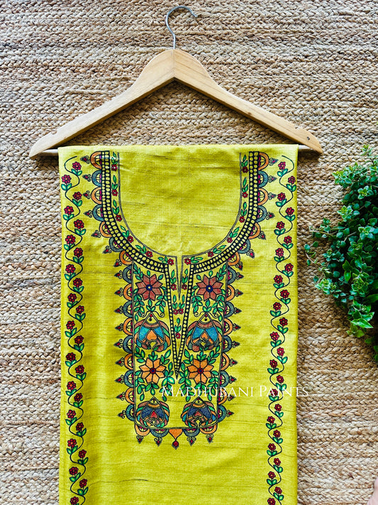 Prakriti Tussar Silk Unstitched Kurta