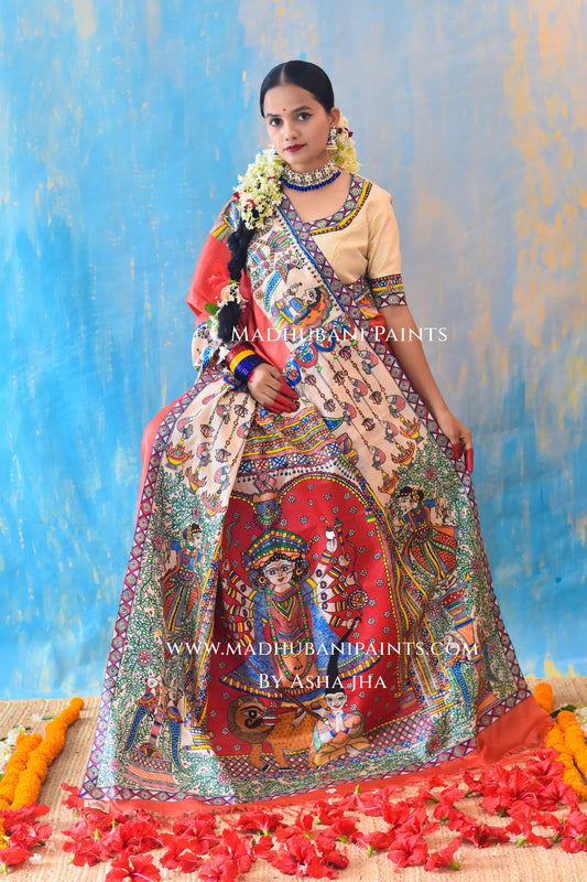 PARMESHWARI Hand-painted Tussar Silk Saree