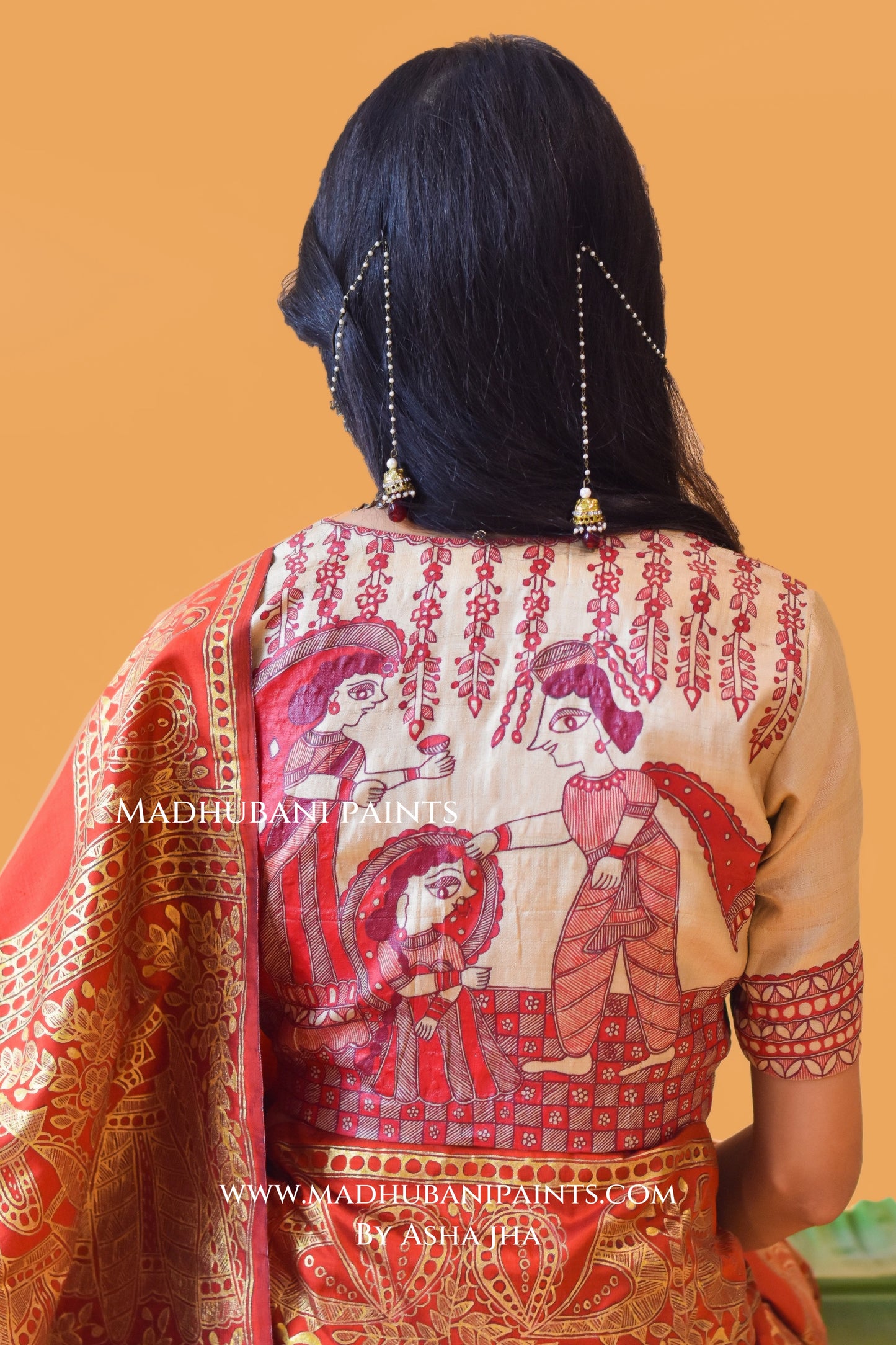 KANYADAAN Hand-painted Madhubani Bishnupuri Silk Blouse