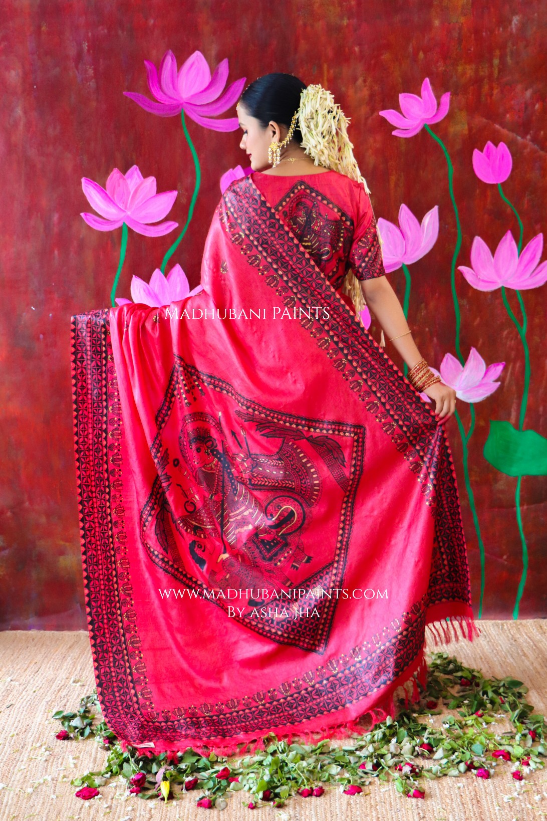 'UTKARSHINI' Handpainted Madhubani Tussar Silk Saree