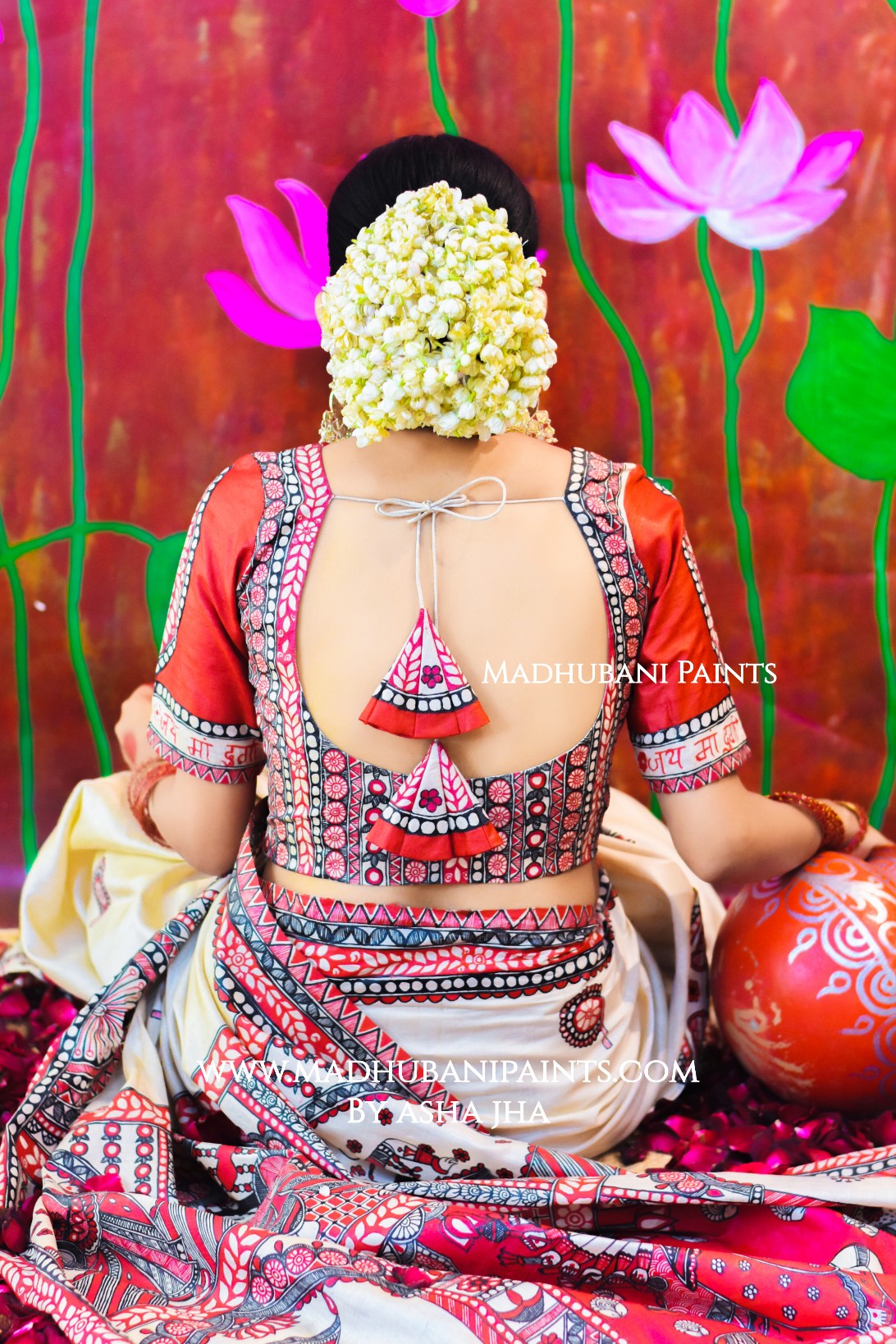 "JAYSHREE" Handpainted Madhubani Tussar Silk Blouse