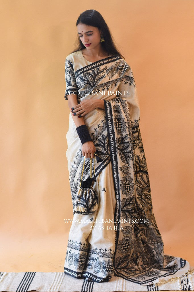 'MANMOHANA KRISHNA' Tussar Silk Saree