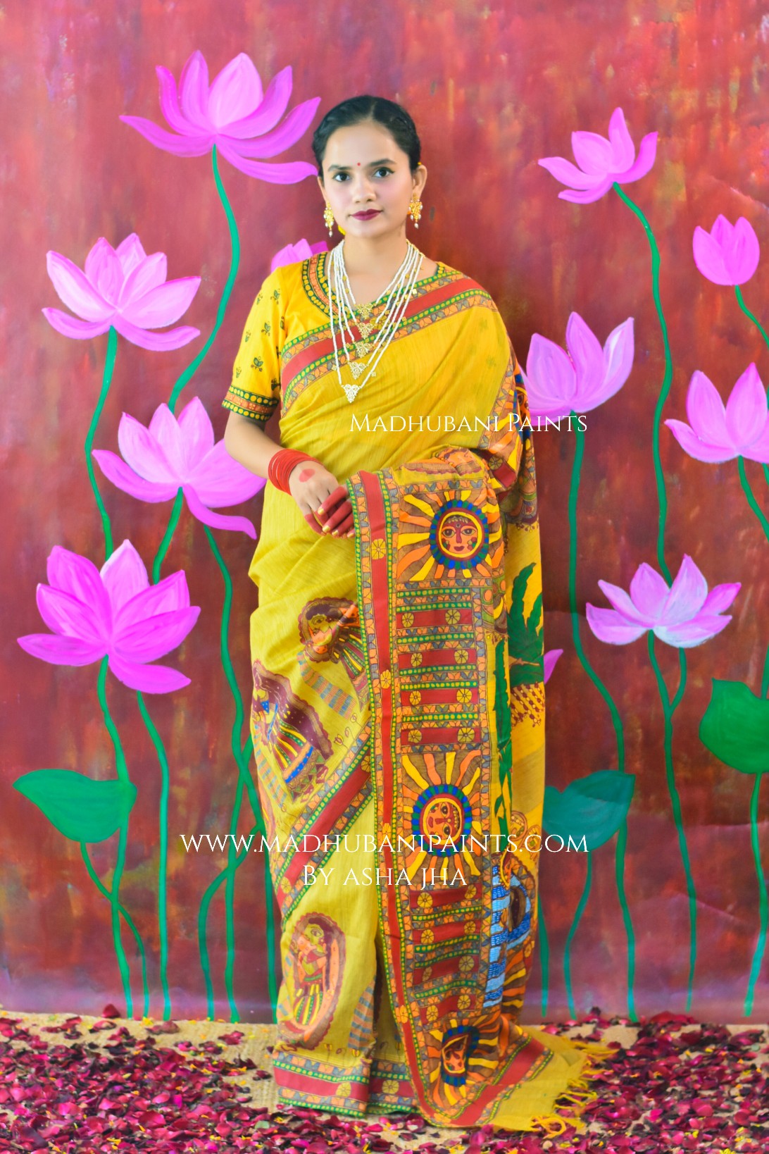 CHHATH MAHOTSAV Handpainted Madhubani Chanderi Saree