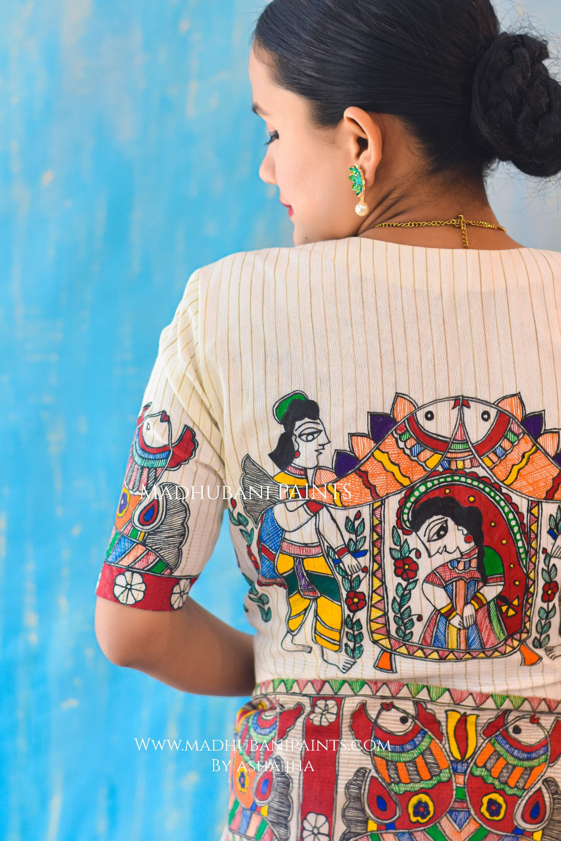 BAARAT BELA Hand-painted Madhubani Chanderi Blouse