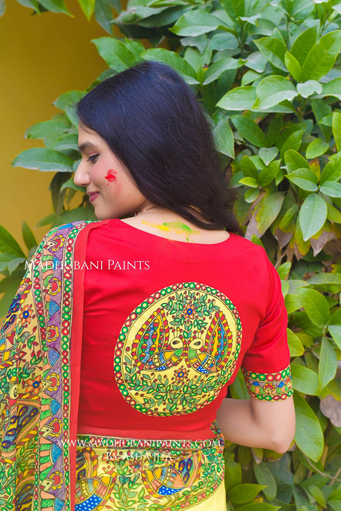 PHAGUA Handpainted Madhubani Georgette Blouse