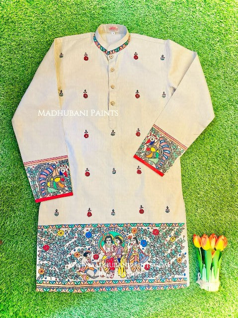 Ram Darbar Hand-painted Handloom Men's Cotton Kurta