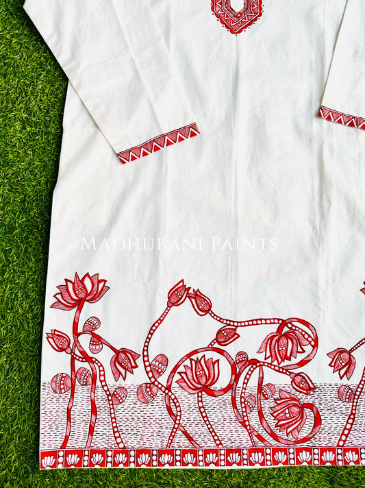 KAMALATMIKA Hand-painted Handloom Men's Cotton Kurta