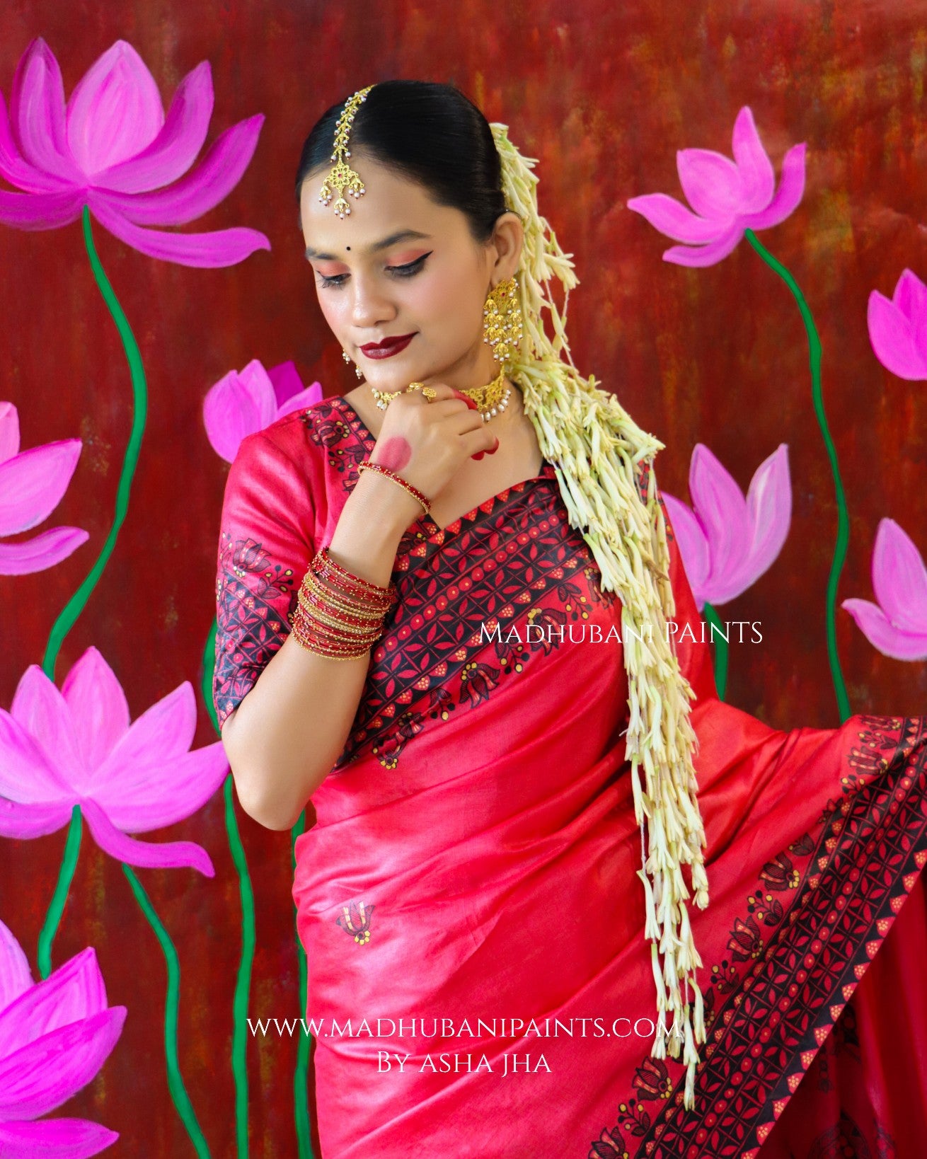 'UTKARSHINI' Handpainted Madhubani Tussar Silk Saree