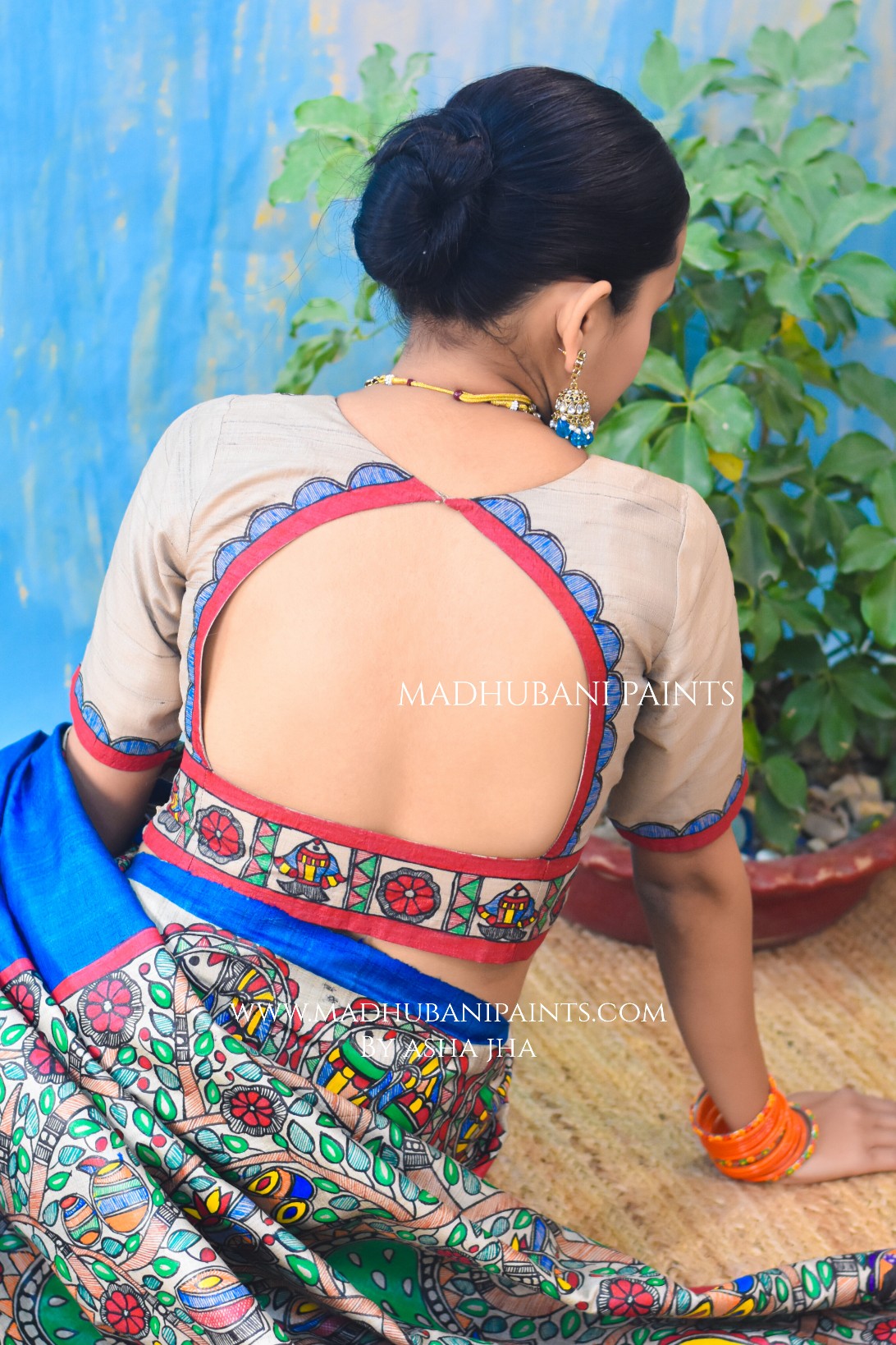 'VRINDAVAN KI RADHA' Tussar Silk Blouse