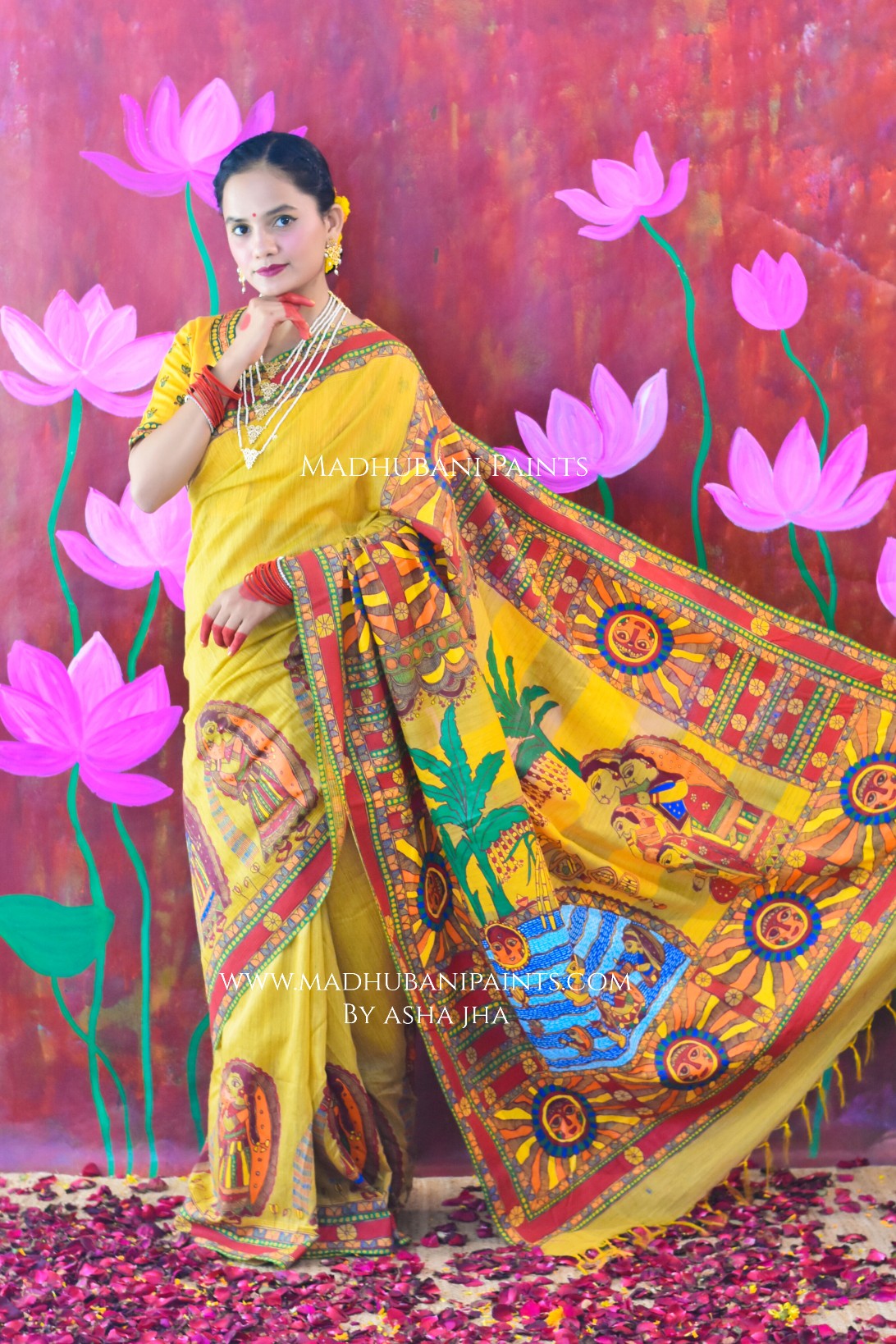 CHHATH MAHOTSAV Handpainted Madhubani Chanderi Saree