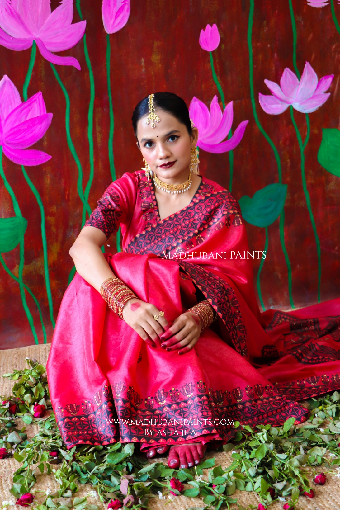 'UTKARSHINI' Handpainted Madhubani Tussar Silk Saree