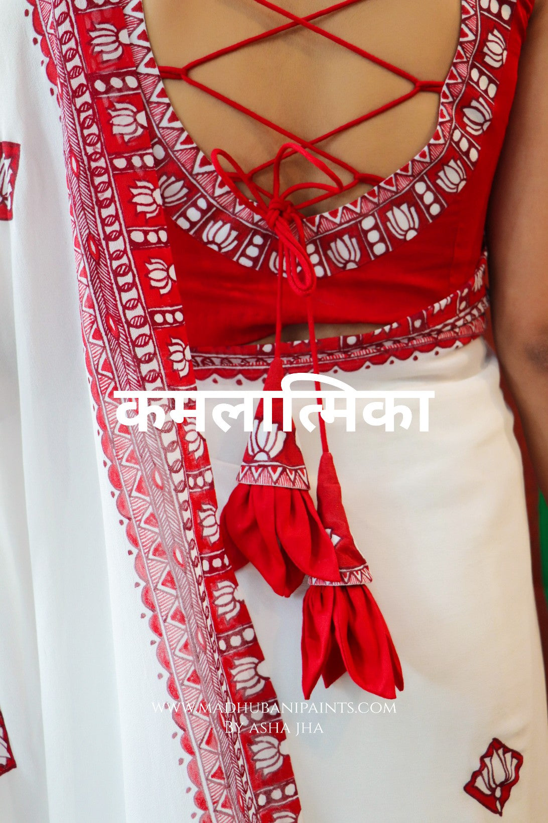 'KAMALATMIKA' Handpainted Madhubani Georgette Blouse