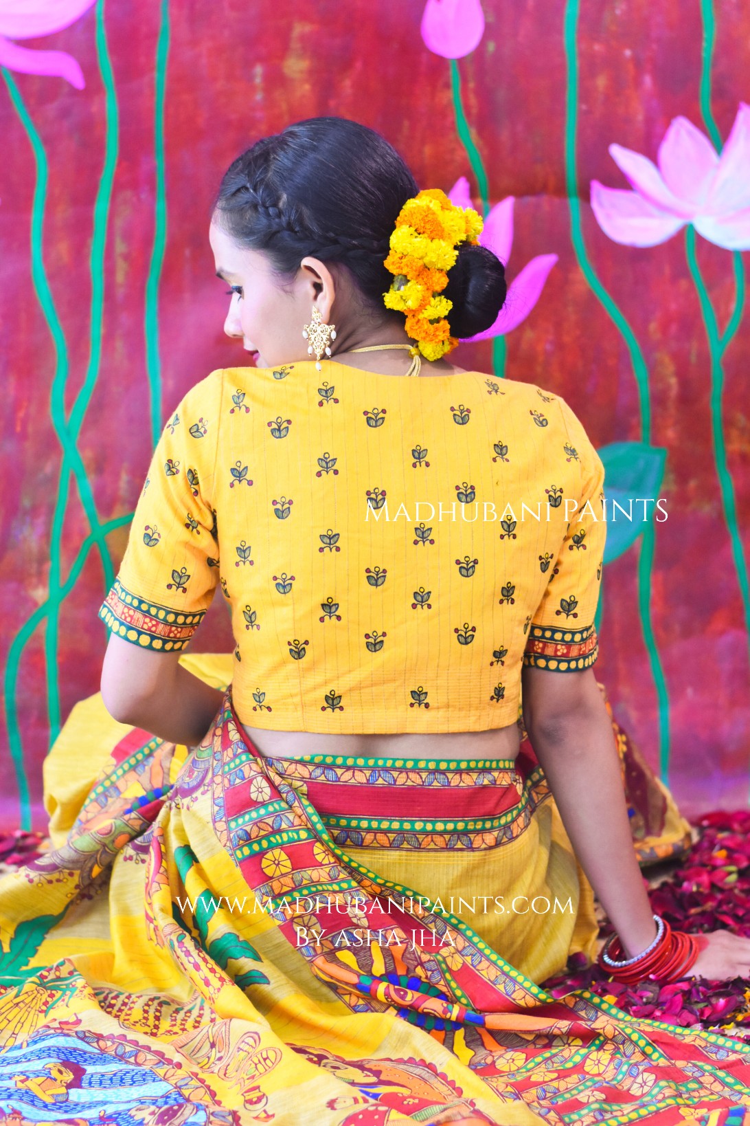 CHHATH MAHOTSAV Handpainted Madhubani Chanderi Blouse