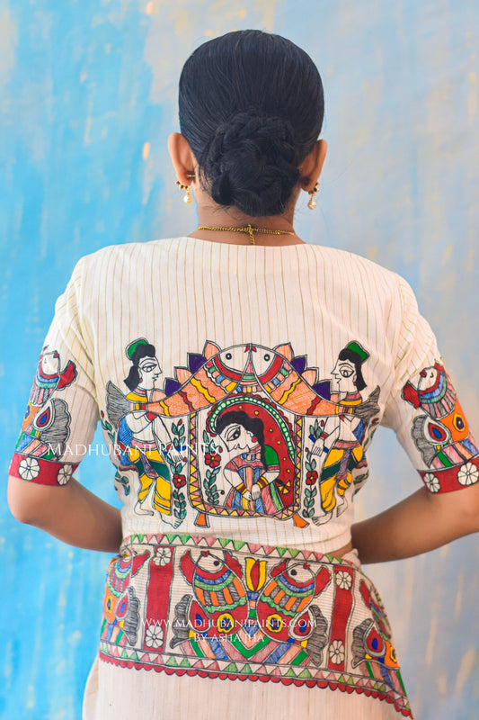 BAARAT BELA Hand-painted Madhubani Chanderi Blouse