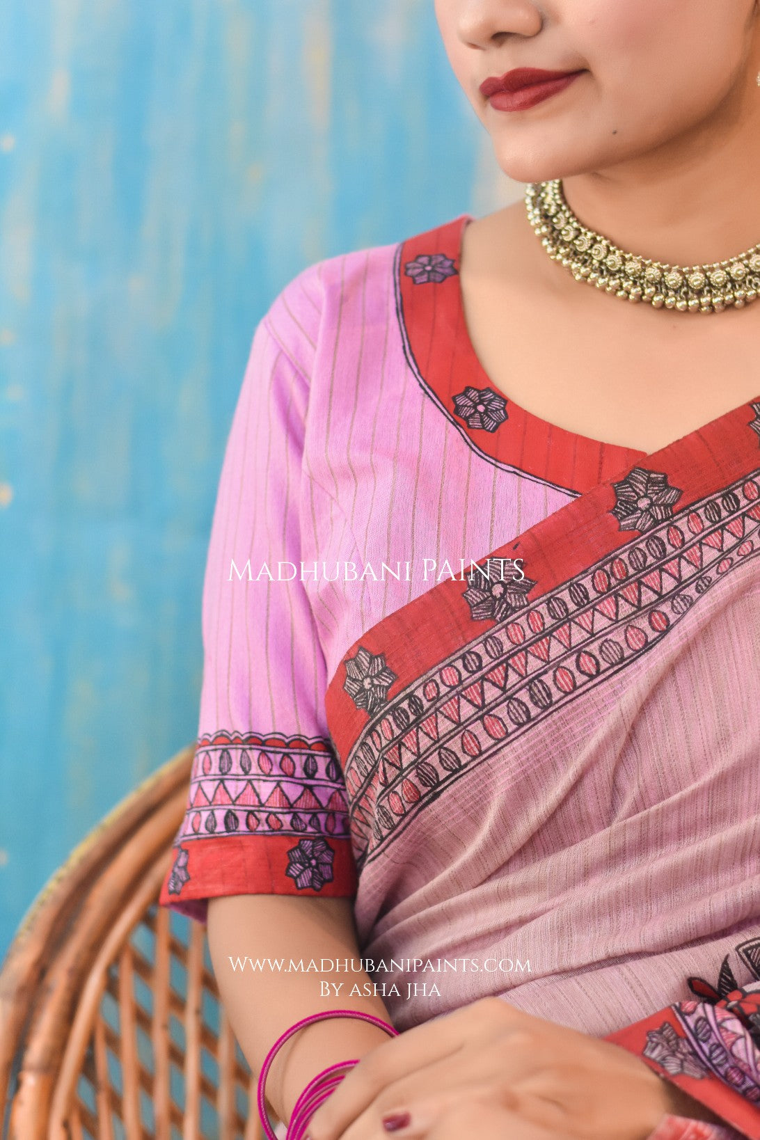 BASANT BAHAR Hand-painted Madhubani Chanderi Blouse