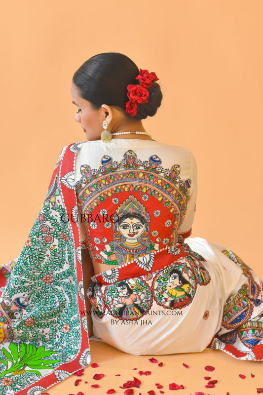 'TRIPURASUNDARI' Handpainted Madhubani Blouse