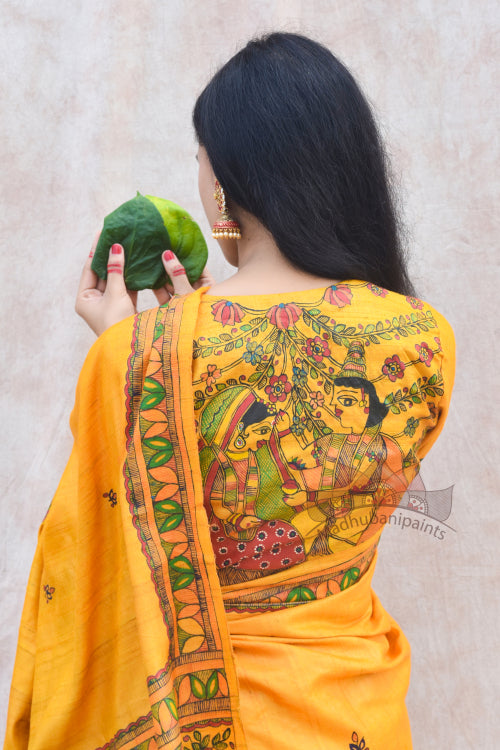 'VIVAH' Handpainted Madhubani Tussar Silk Blouse