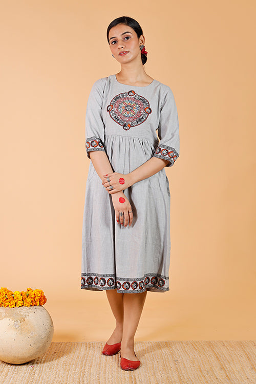 'Mandara' Handpainted Madhubani Dress