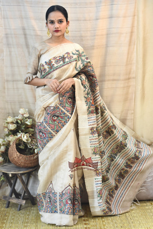 Madhubani Doli Leela Hand Painted Saree