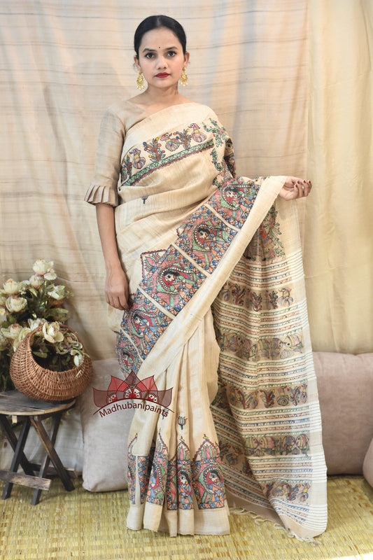 Madhubani Doli Leela Hand Painted Saree